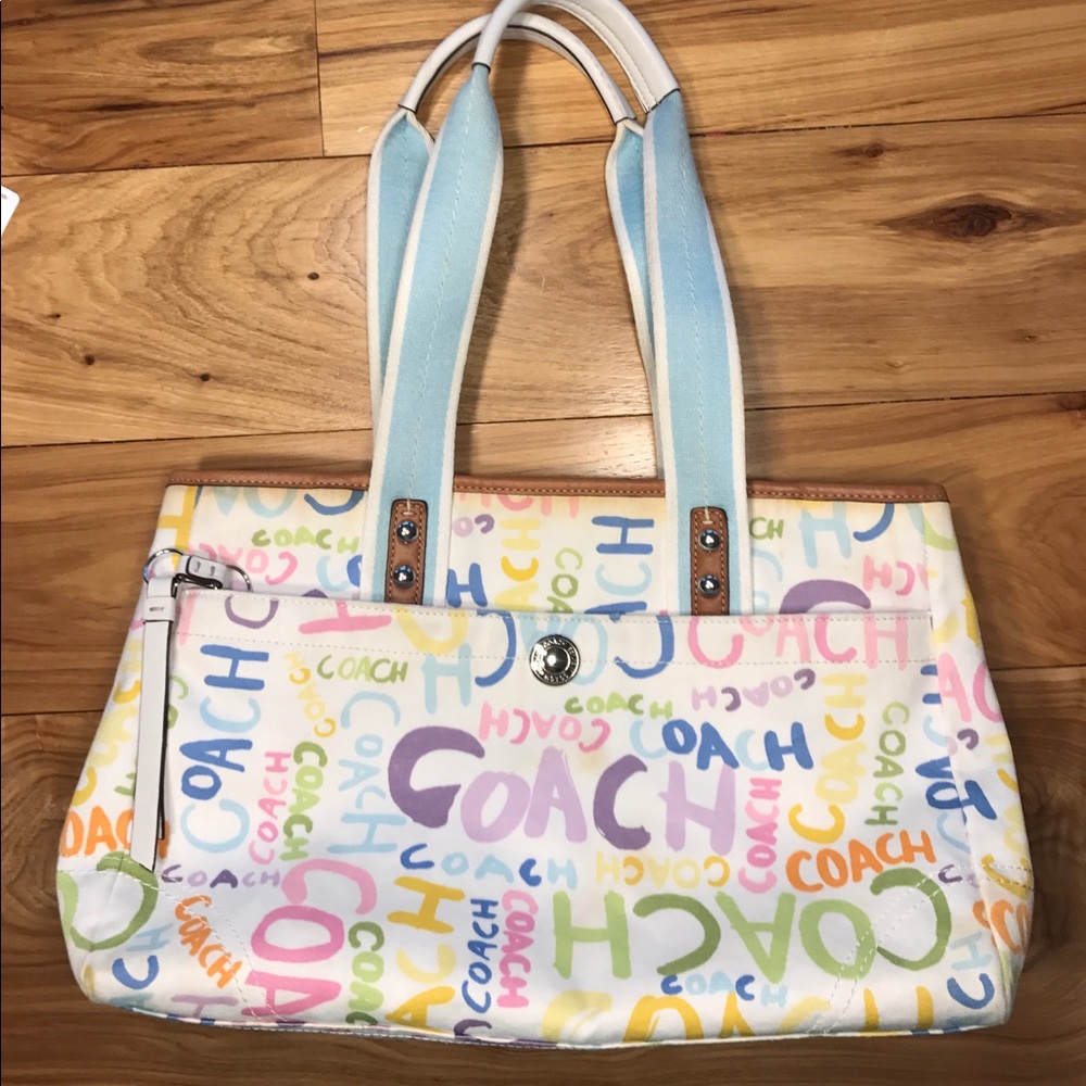 Coach Hamptons Graffiti Paint Weekend Tote